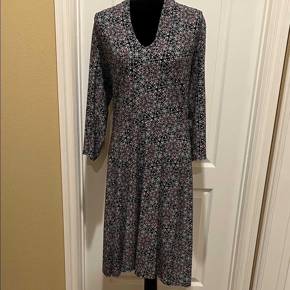 Chic Long Sleeve Black, Green  and Red Dress